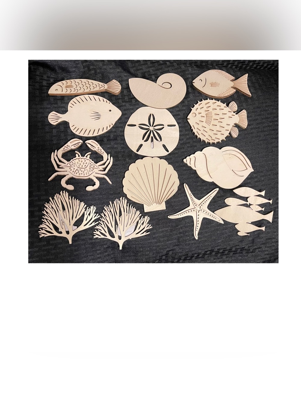 Place & Time Sea Creatures Wooden Cutouts - Natural Wood